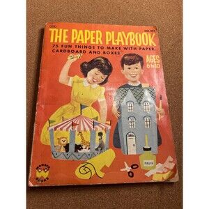 1954 The Paper Playbook Mid-Century Childrens Craft Book 75 DIY Paper Projects